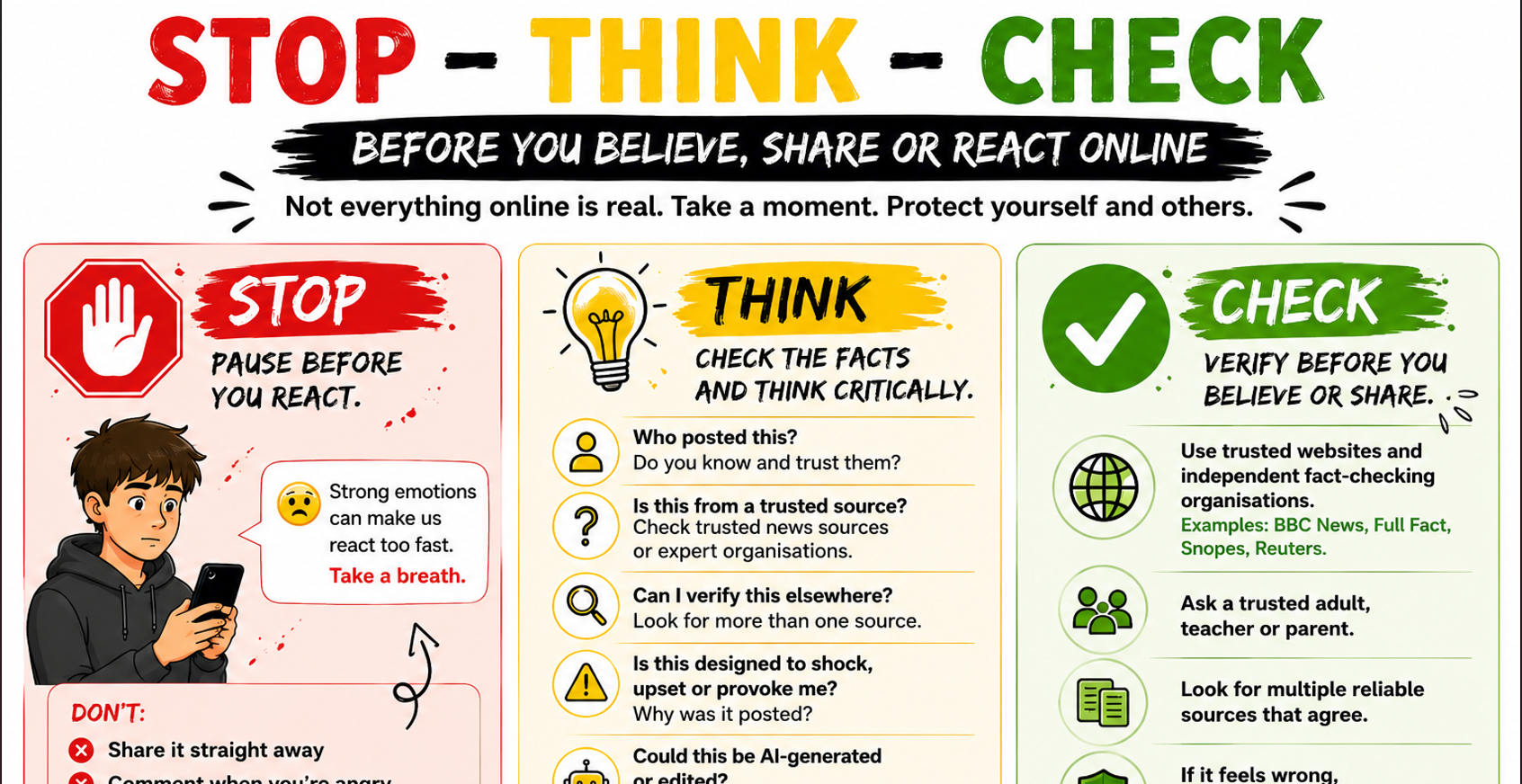 STOP • THINK • CHECK – Online Safety Poster Pack